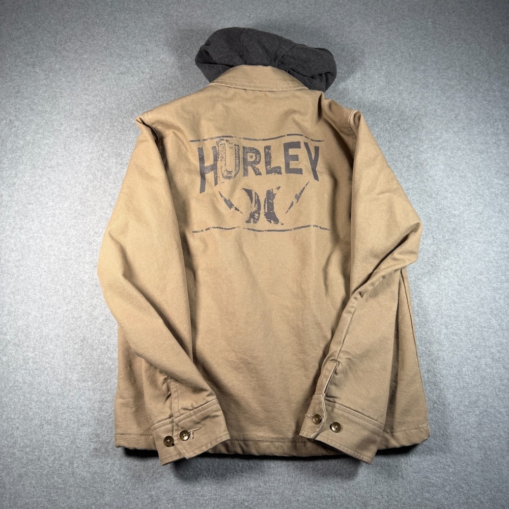 Hurley Canvas Jacket with Built‑In Hood — Men's Small — Tan - Picture 5 of 11